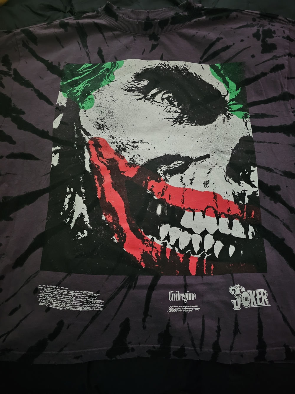 Civil Regime x Batman The Joker Graphic Tee Purple Tie Dye Size Large